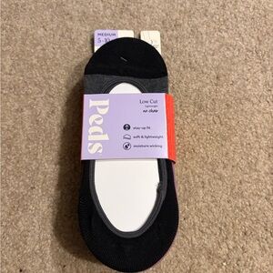 Peds Low Cut No-Show Socks - Black/Grey/Pink